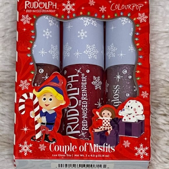 *HOLIDAY EDITION* Colourpop RUDOLPH Couple of Misfits lux lip gloss trio - New i - Picture 1 of 3